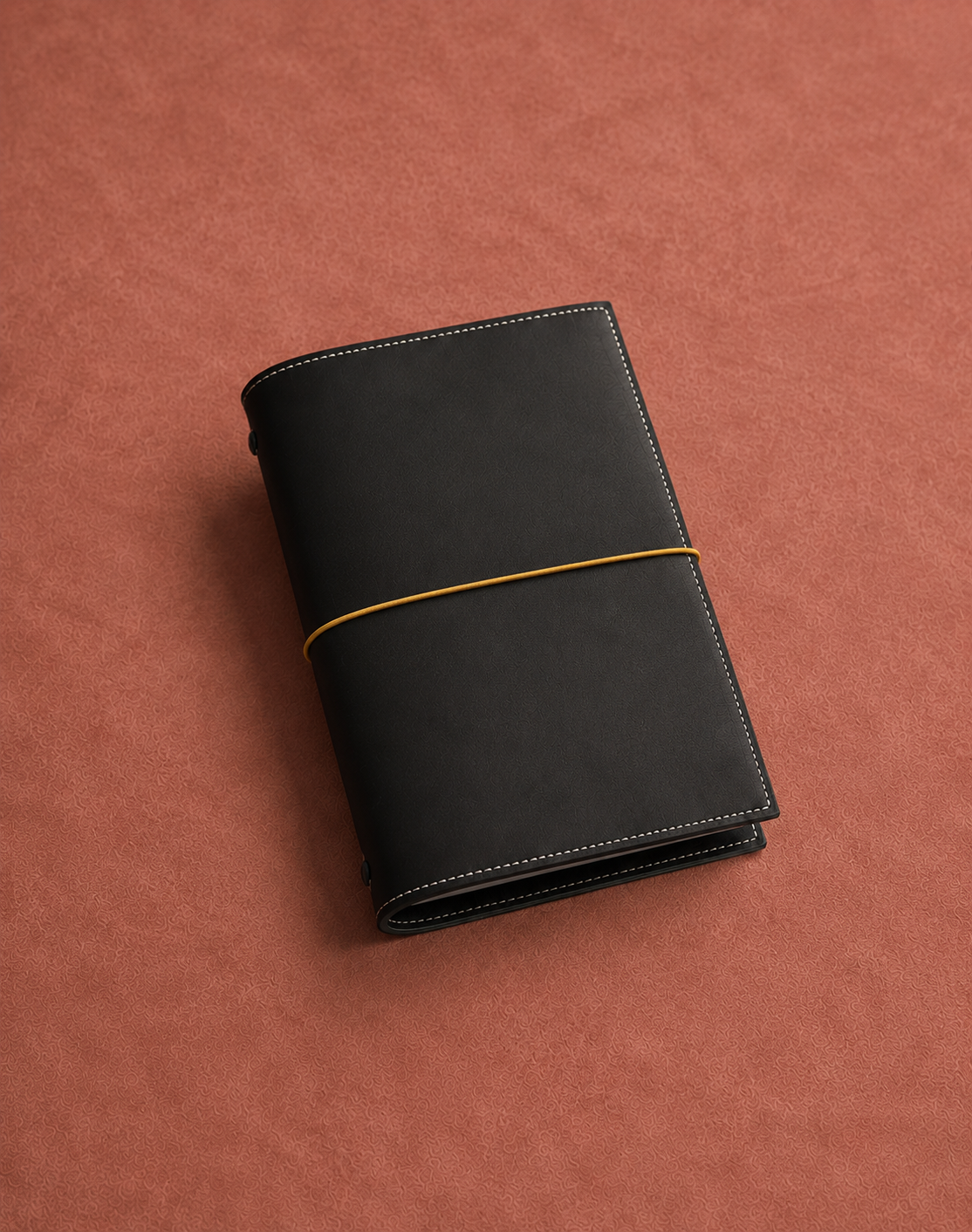 A5 Personalised Bi-Fold Leather Journal -  with Stitches