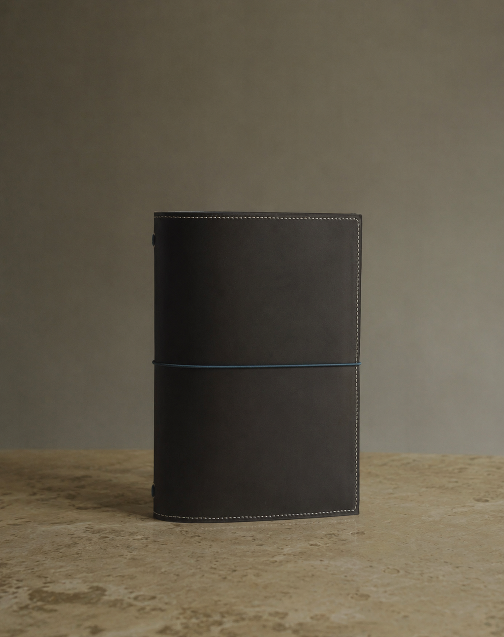 A5 Personalised Bi-Fold Leather Journal -  with Stitches
