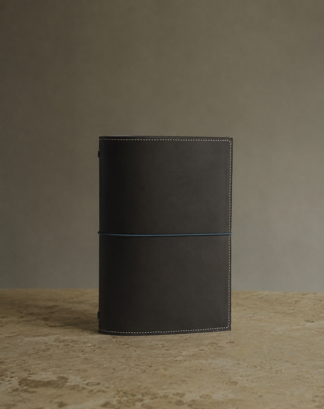 A5 Personalised Bi-Fold Leather Journal -  with Stitches